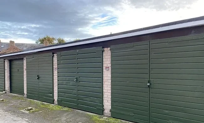 a row of lock up garages