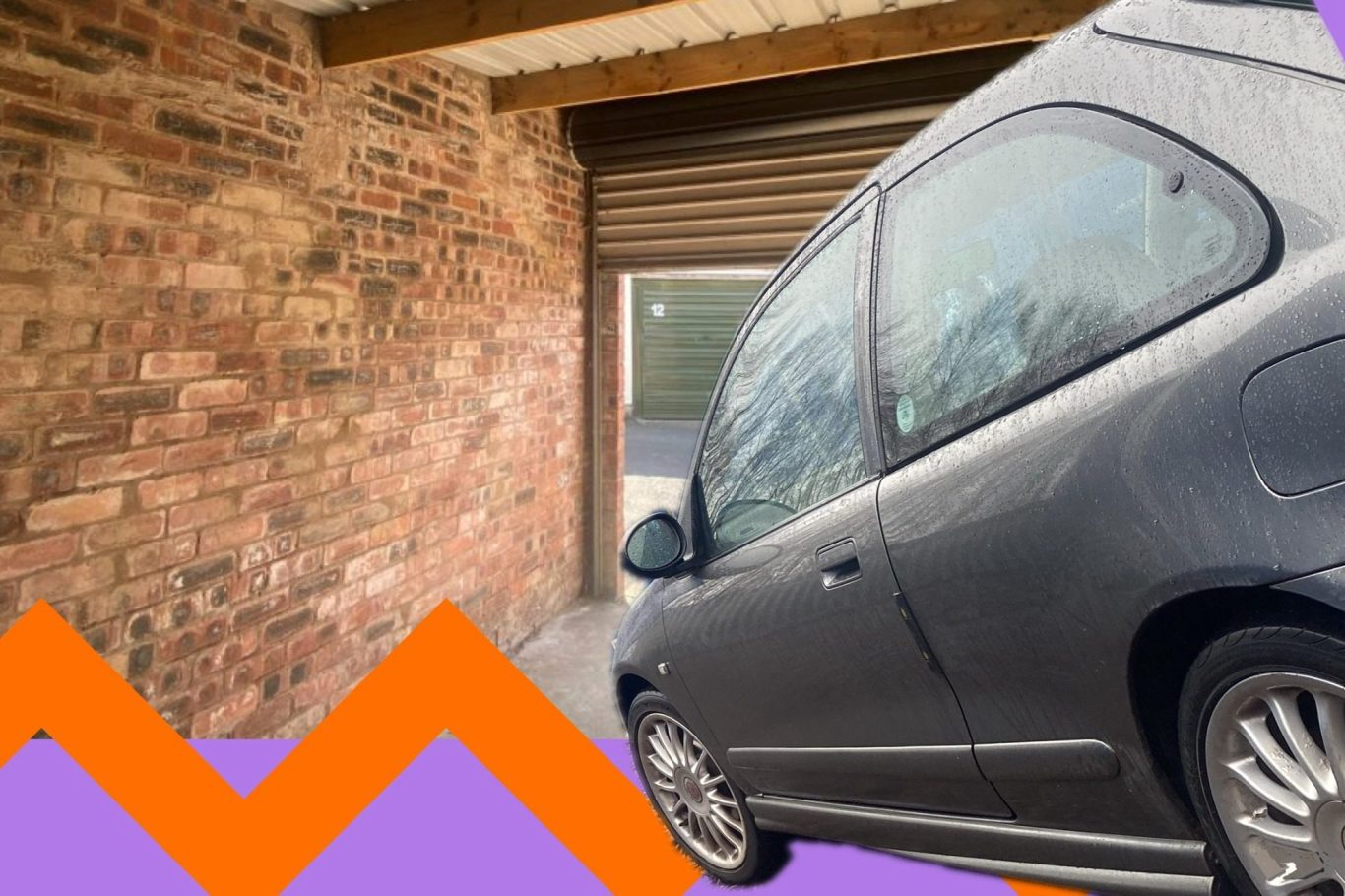 a motor vehicle inside a lock up garage