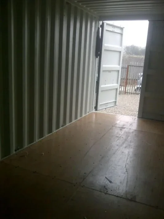 the inside of a shipping container