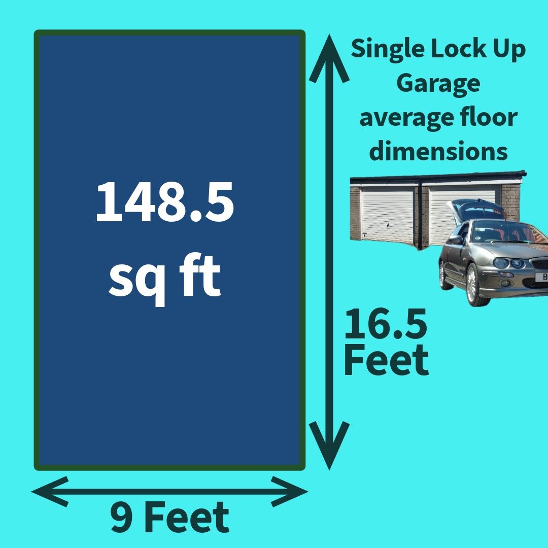 drawing showing dimensions of a lock up garage