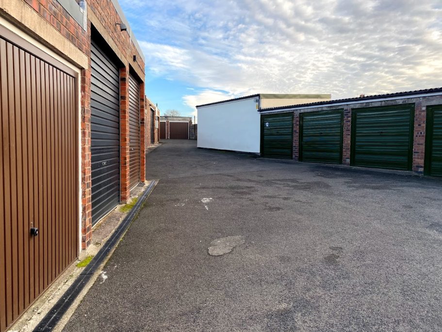 a colony of lock up garages in a compound