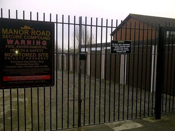 a locked gated lock up garage compound