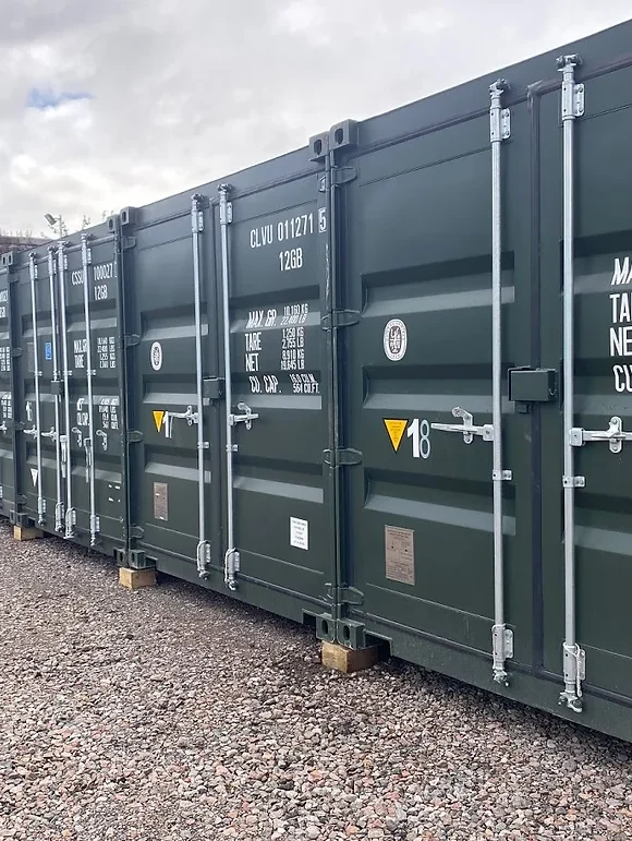 a row of shipping containers