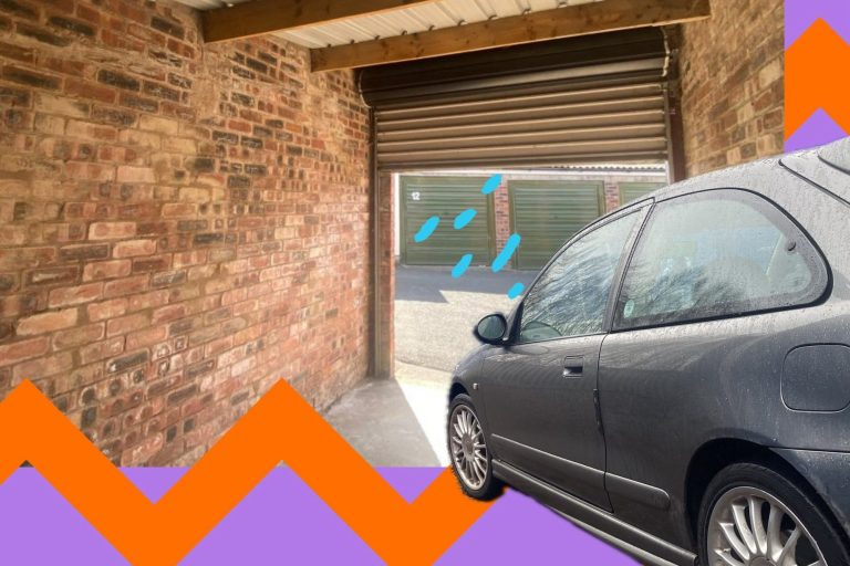 a car inside a lock up garage 