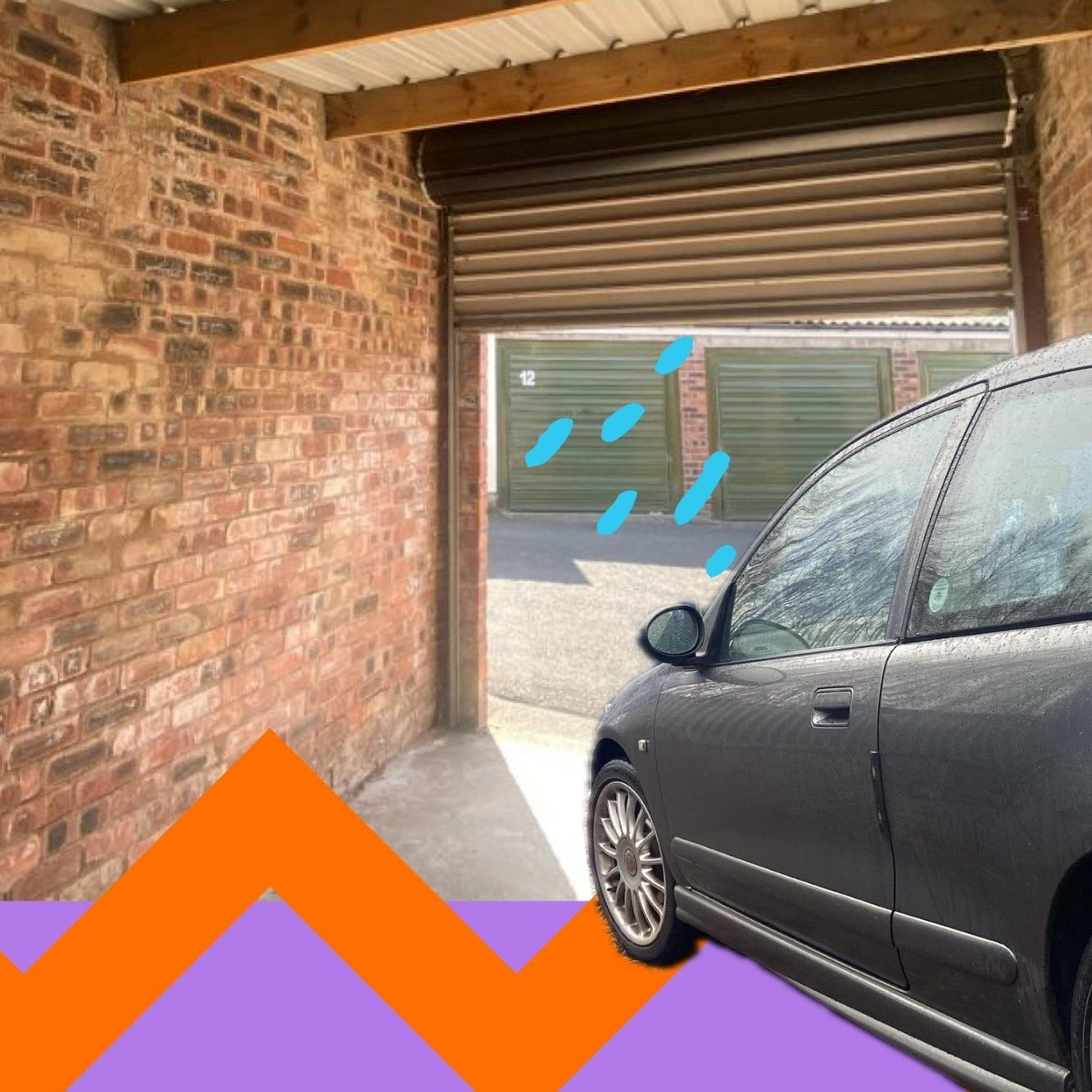 a car inside a lock up garage